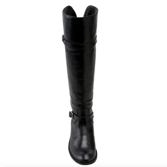 Frye Tall Black Leather Shirley Riding Boots- Size 6.5 - Picture 9 of 12